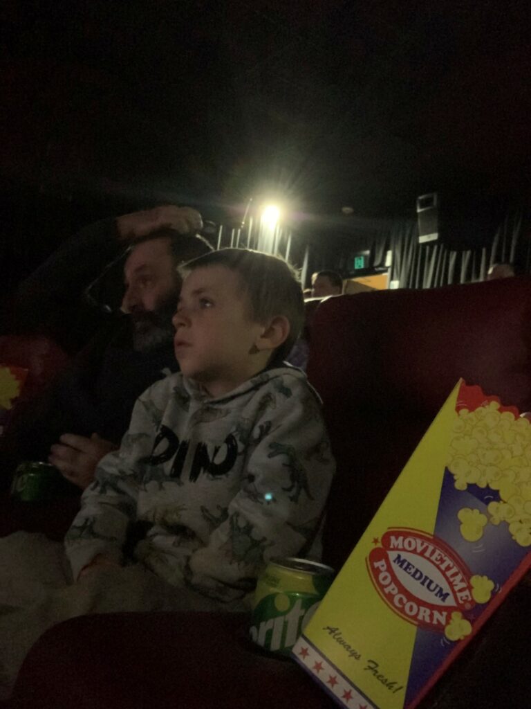 Grayson at the movies